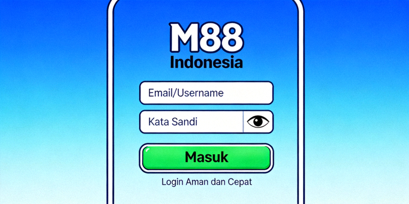 Ilustrasi akses login M88 Indonesia yang aman dan cepat